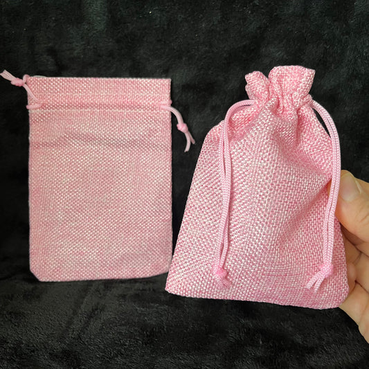 Pink Tweed Drawstring Bag (Approx. 4” x 6") BAG-0120