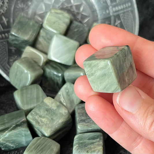 Green Rutile Quartz Tumbled Cube, 1 Pound Bag WT-0057-A