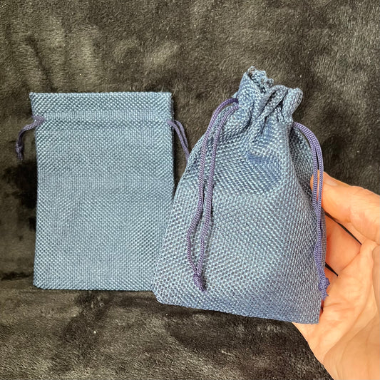 Steel Blue Tweed Drawstring Bag (Approx. 4” x 6") BAG-0147