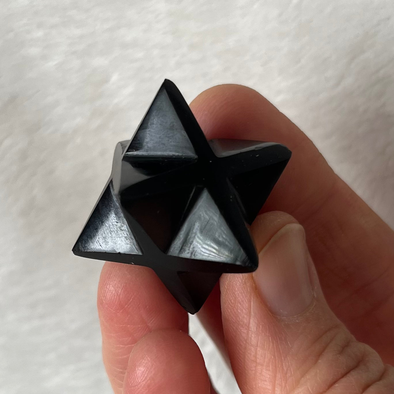 Obsidian Merkaba Stone Carving (Approx. 1” - 1 1/8”) 1723