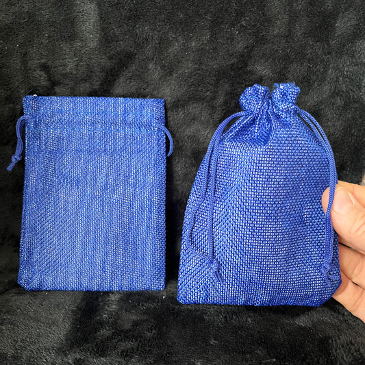 Royal Blue Tweed Drawstring Bag (Approx. 4” x 6") BAG-0118