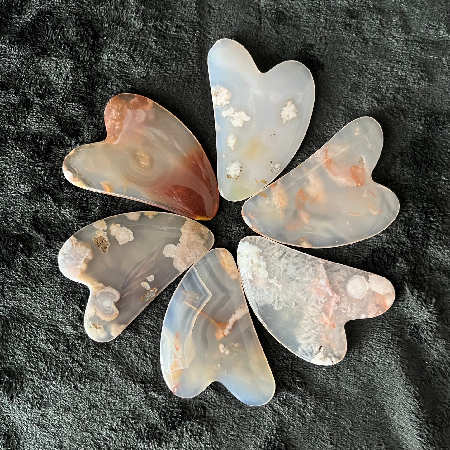 Flower Agate Gua Sha, Massage Stone (Approx. 3” - 2”) 1011