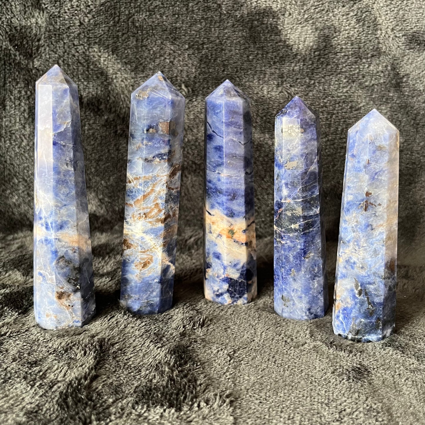 Sodalite 8-sided Obelisks (Approx. 3” - 4”) 0911