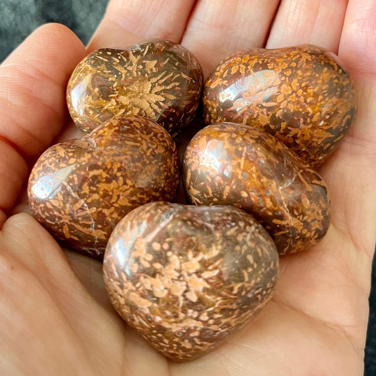 Elephant Skin Jasper  Puffy Heart (Approx. 1 1/4”) 0998