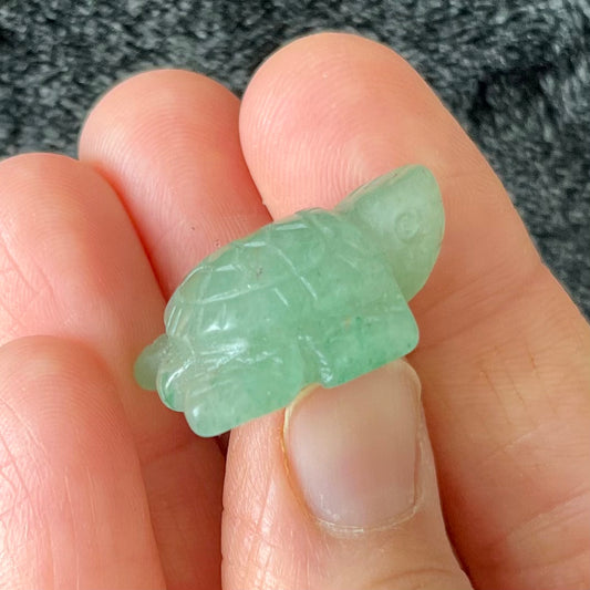 Green Aventurine Carved Sea Turtle (Approx. 1”) 0108