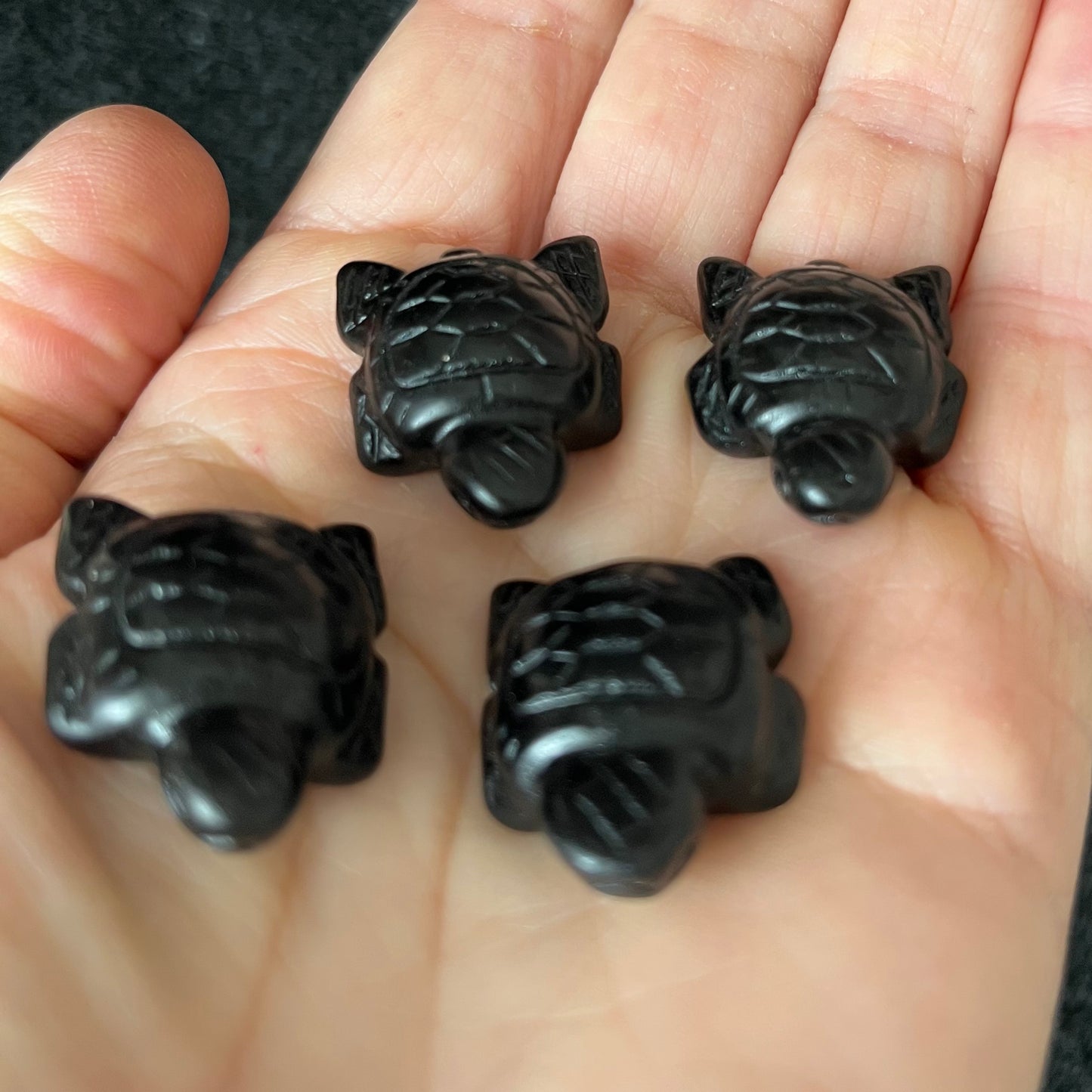 Black Obsidian Carved Sea Turtle (Approx. 1”) 0134