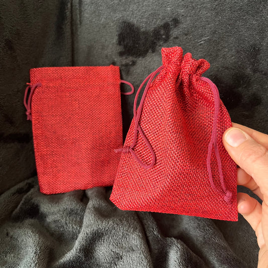 Deep Red Tweed Drawstring Bag (Approx. 4” x 6") BAG-0132