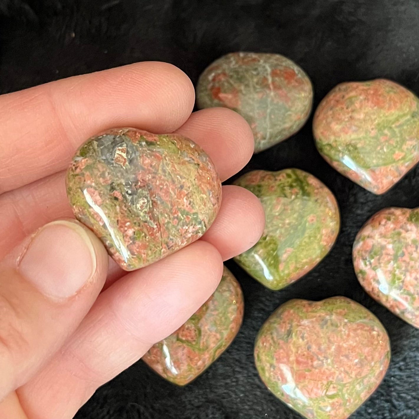 Unakite Jasper Puffy Heart (Approx. 1 1/8” - 1 1/4”) 1735