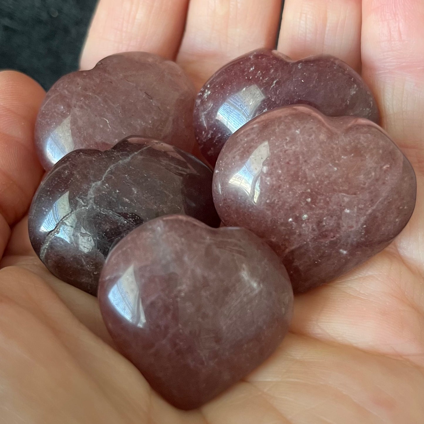 Strawberry Quartz  Puffy Heart (Approx. 1 1/4”) 1228