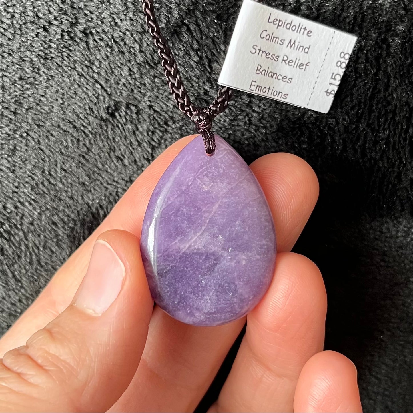 Lepidolite Teardrop Necklace NCK-3013