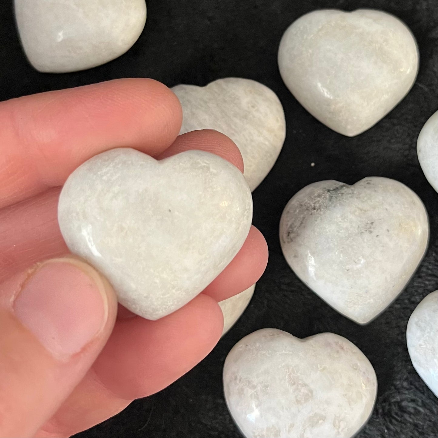 White Quartz Puffy Heart (Approx. 1 1/8” - 1 1/4”) 0466