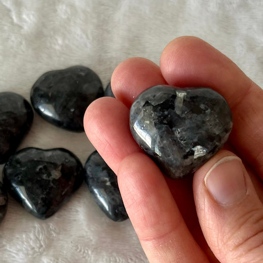 Larvikite Puffy Heart (Approx. 1 1/4”) 1002