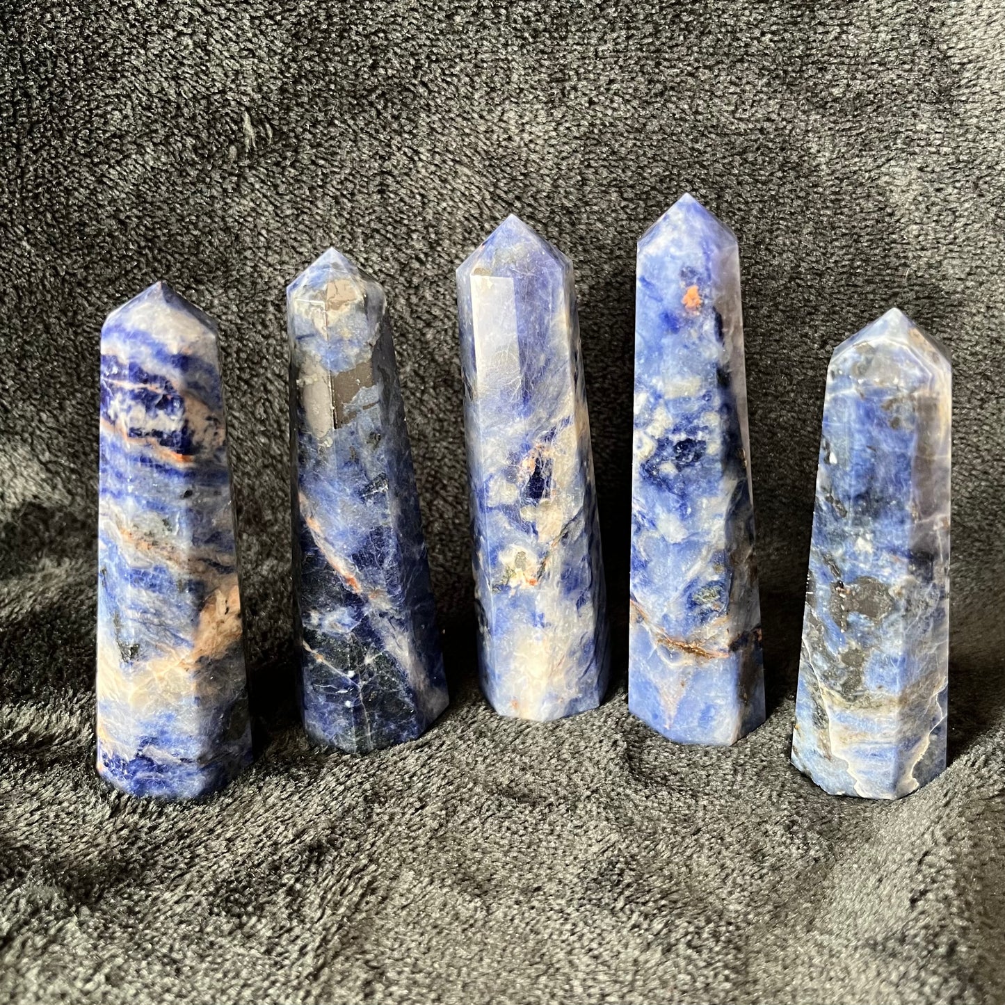 Sodalite 8-sided Obelisks (Approx. 2 3/4” - 3 1/4”) 0997