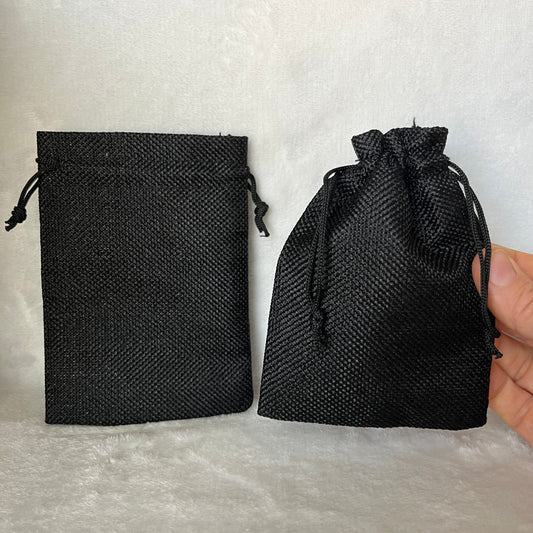 Black Tweed Drawstring Bag (Approx. 4” x 6") BAG-0148