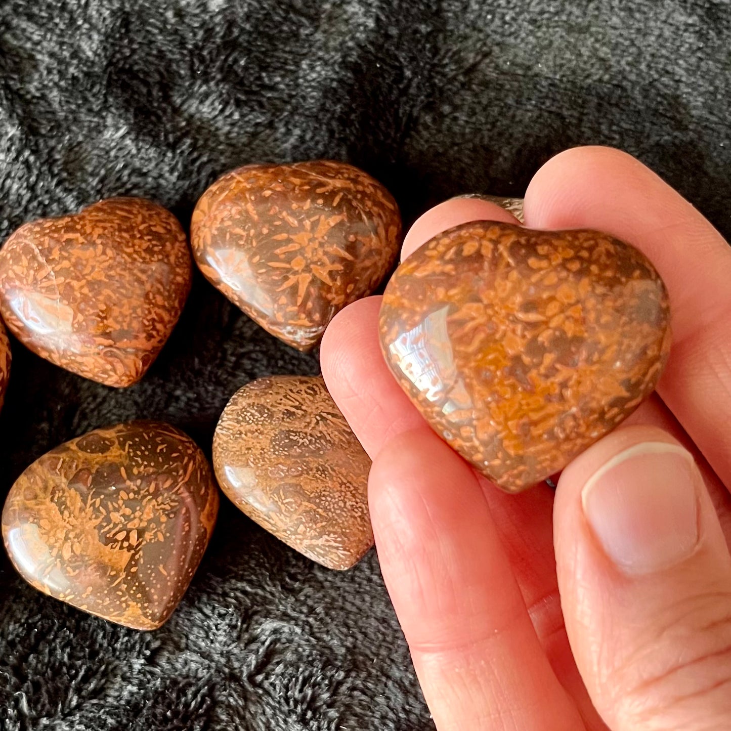 Elephant Skin Jasper  Puffy Heart (Approx. 1 1/4”) 0998