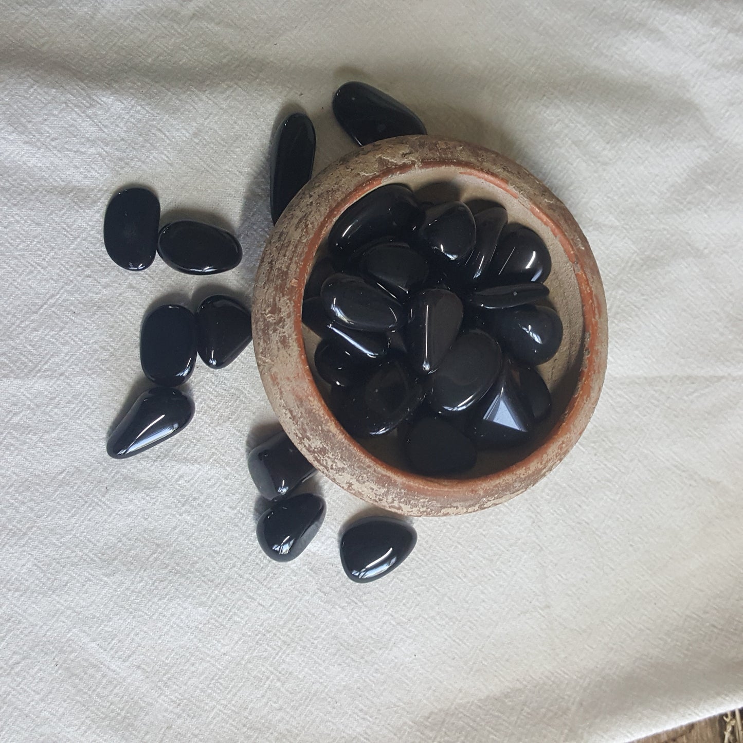 Polished Obsidian, Tumbled Stone (Approx 1/2 - 1"), for Wire Wrapping or Crystal Grid Supply 0680