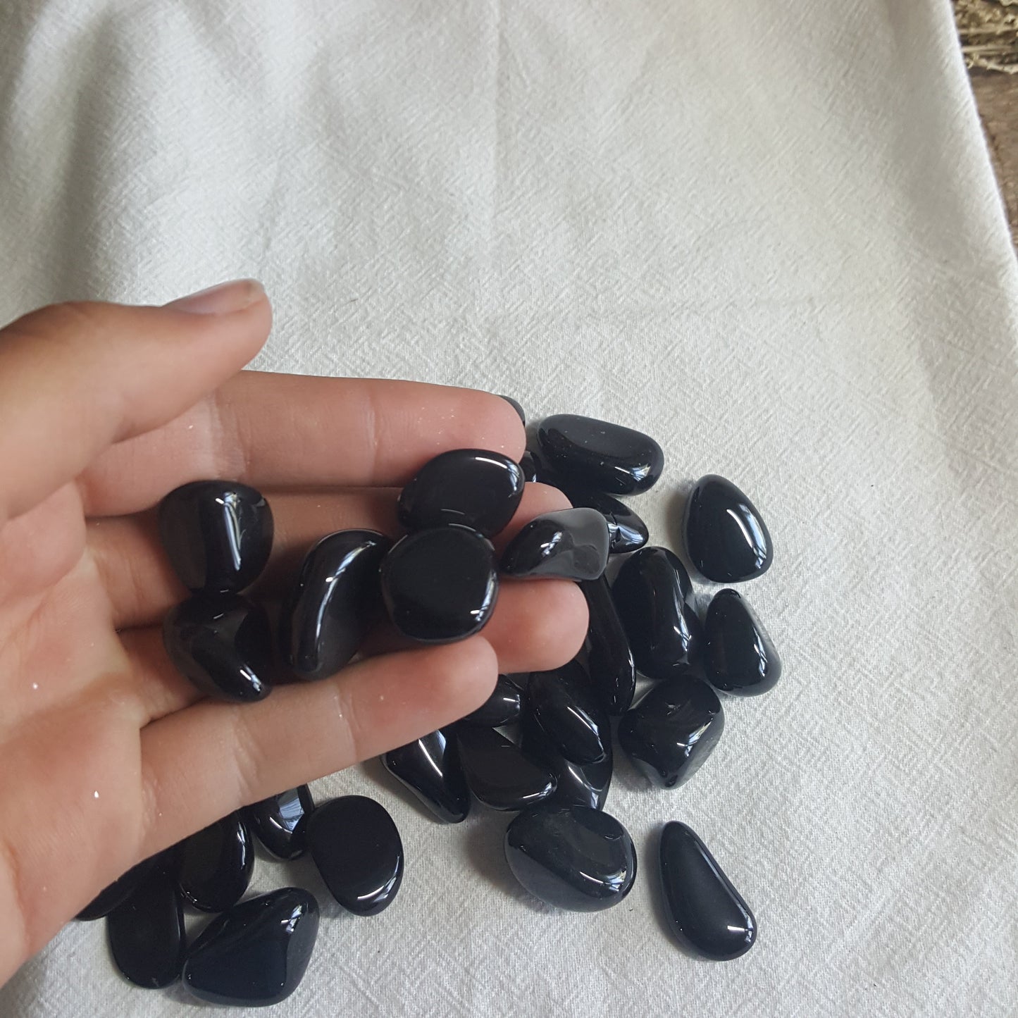Polished Obsidian, Tumbled Stone (Approx 1/2 - 1"), for Wire Wrapping or Crystal Grid Supply 0680