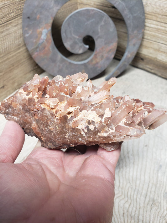 Natural Red Quartz Crystal Cluster, (Approx 6 1/2" long) One Crystal, Quartz Rough, for Crystal Grid CRY-0120