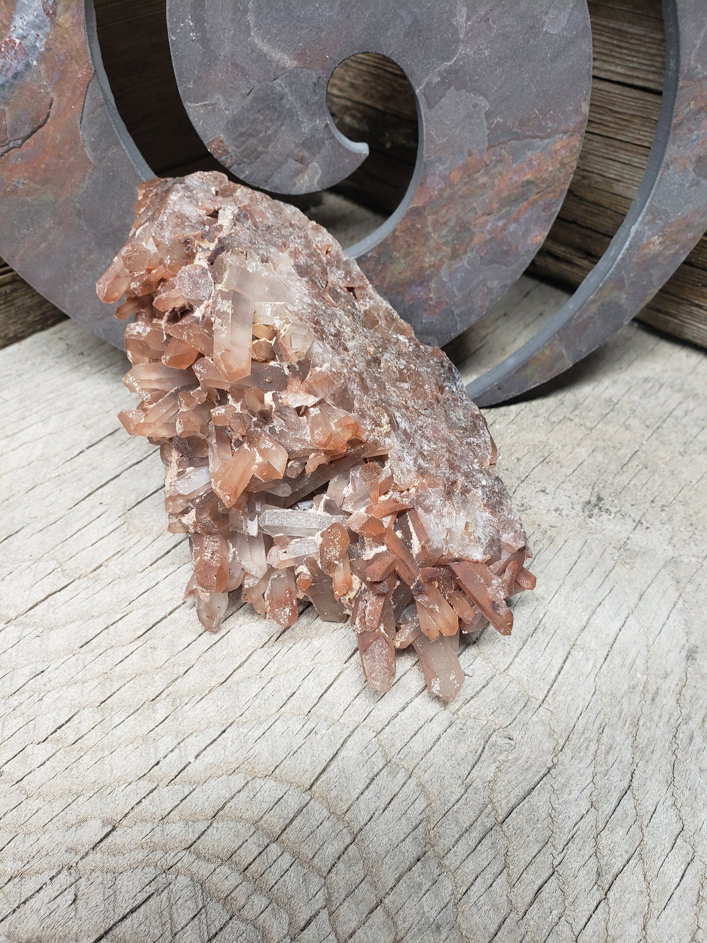 Natural Red Quartz Crystal Cluster, (Approx 6 1/2" long) One Crystal, Quartz Rough, for Crystal Grid CRY-0120