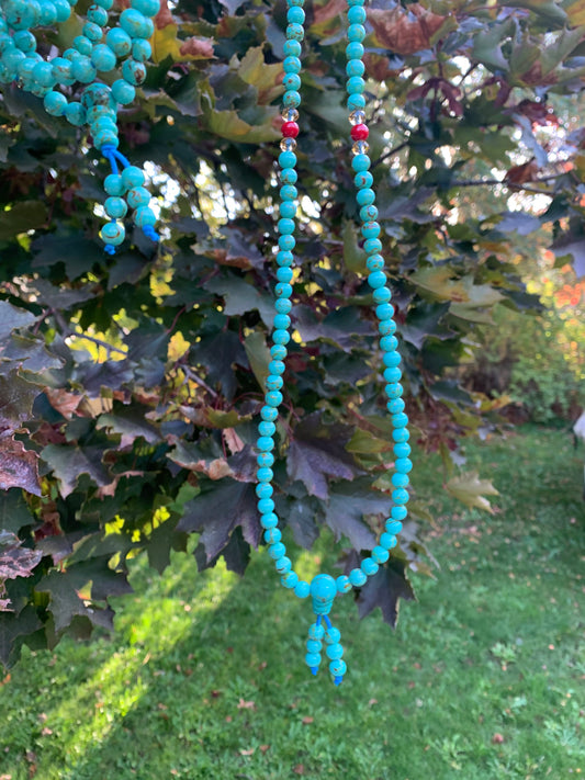 Turquoise Howlite Mala Bead Necklace/Bracelet 1078