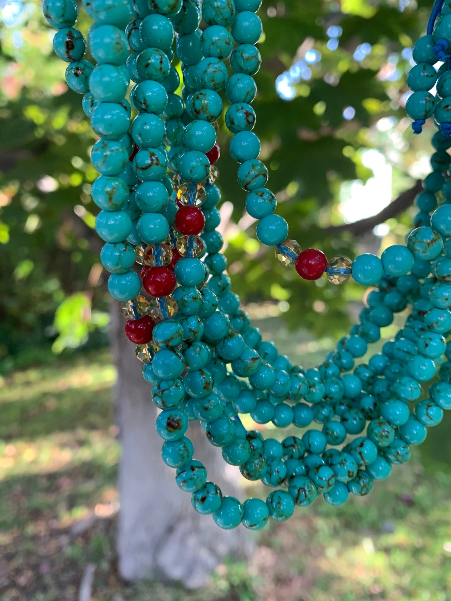 Turquoise Howlite Mala Bead Necklace/Bracelet 1078