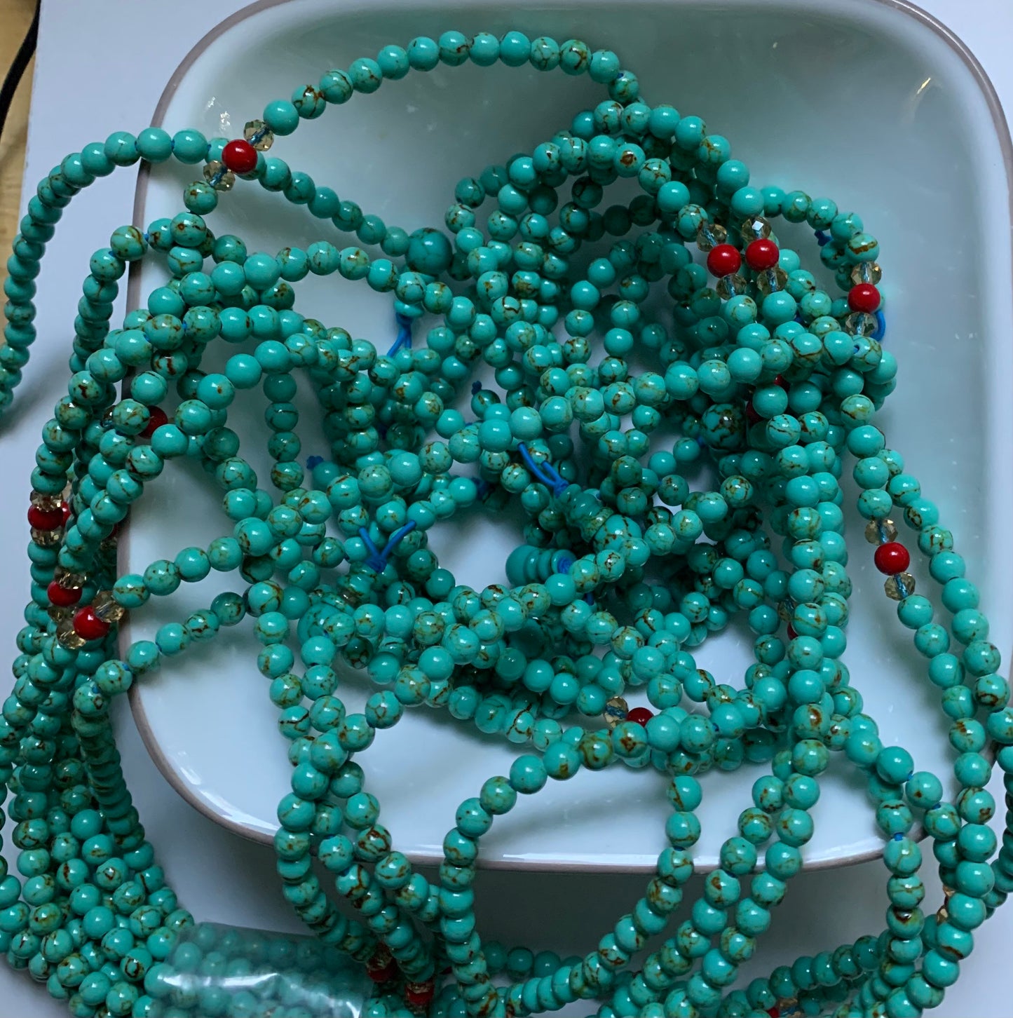 Turquoise Howlite Mala Bead Necklace/Bracelet 1078