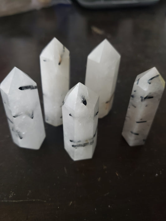 Tourmalinated Quartz Obelisk, (Approx. 2 1/4" - 3")  0902