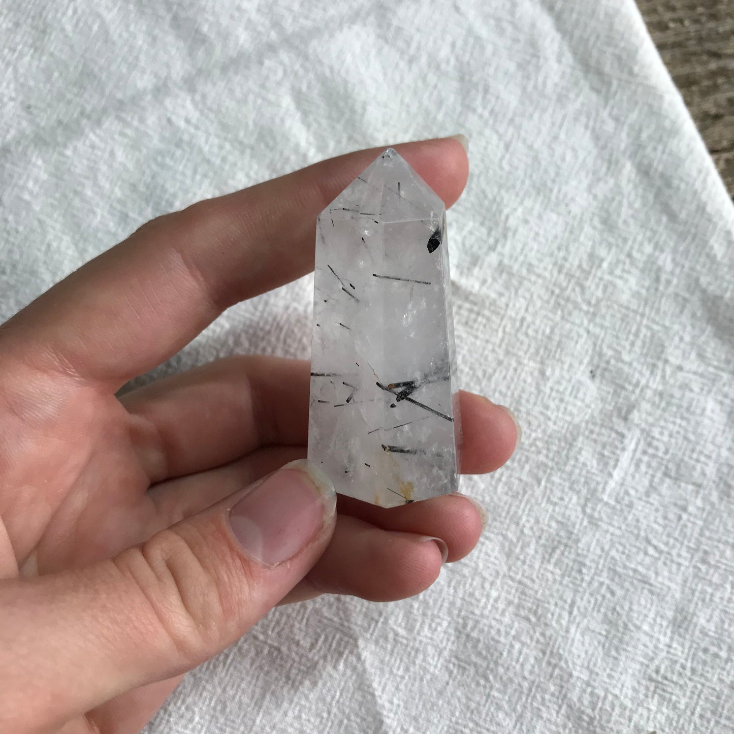 Tourmalinated Quartz Obelisk, (Approx. 2 1/4" - 3")  0902