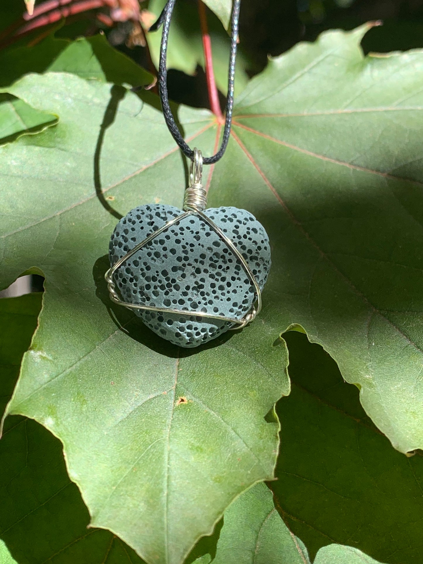 Green  Lava Heart Necklace            NCK-0023