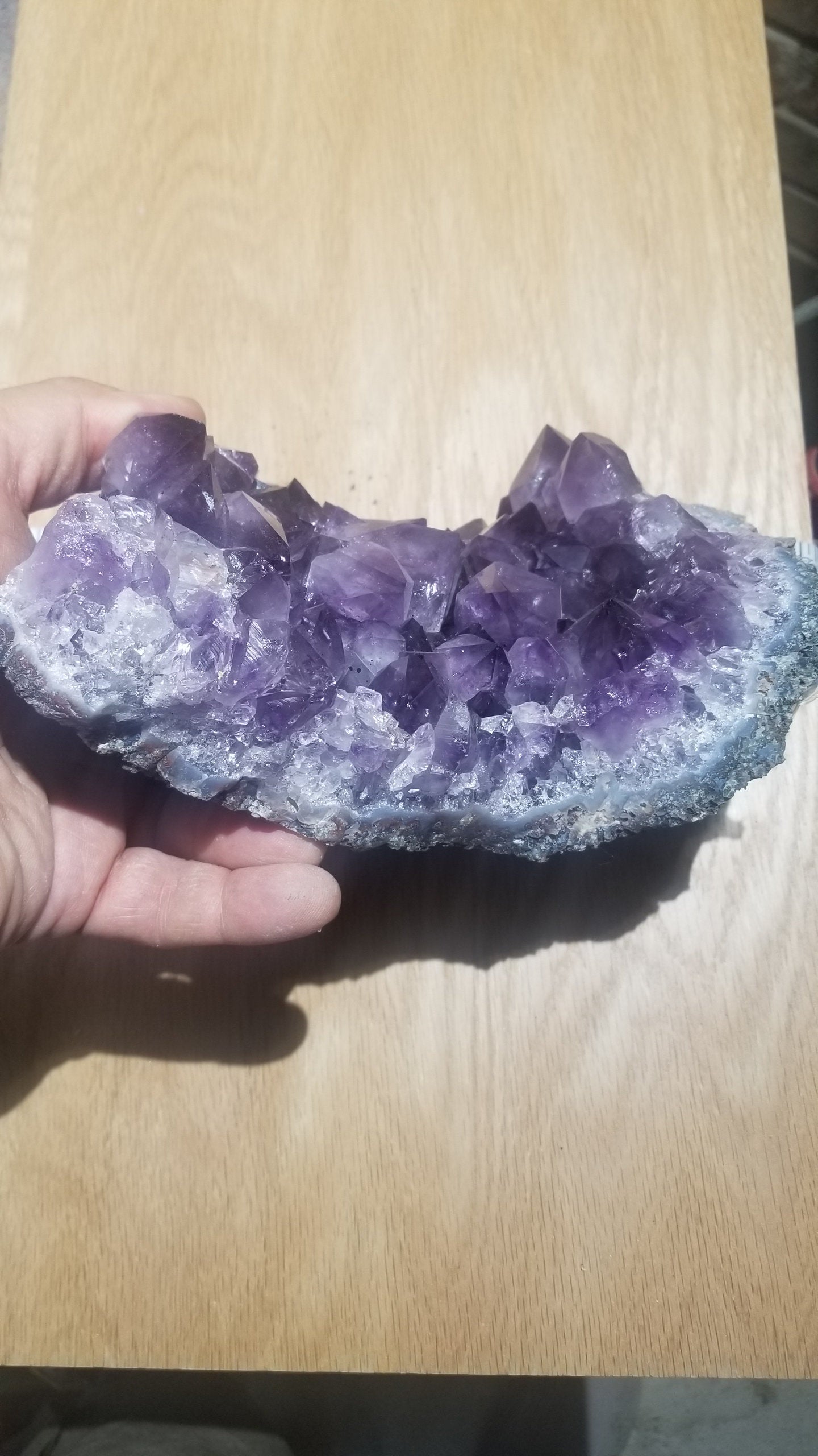 Amethyst AAA, Crystal, Natural Dark Purple (Approx 7 3/4" - 4 - 7 3/4") Cluster 7.14 # Box- Blsm-14