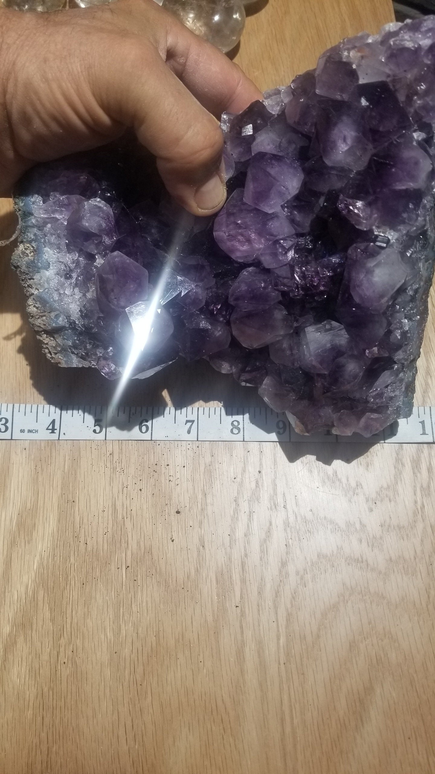 Amethyst AAA, Crystal, Natural Dark Purple (Approx 7 3/4" - 4 - 7 3/4") Cluster 7.14 # Box- Blsm-14