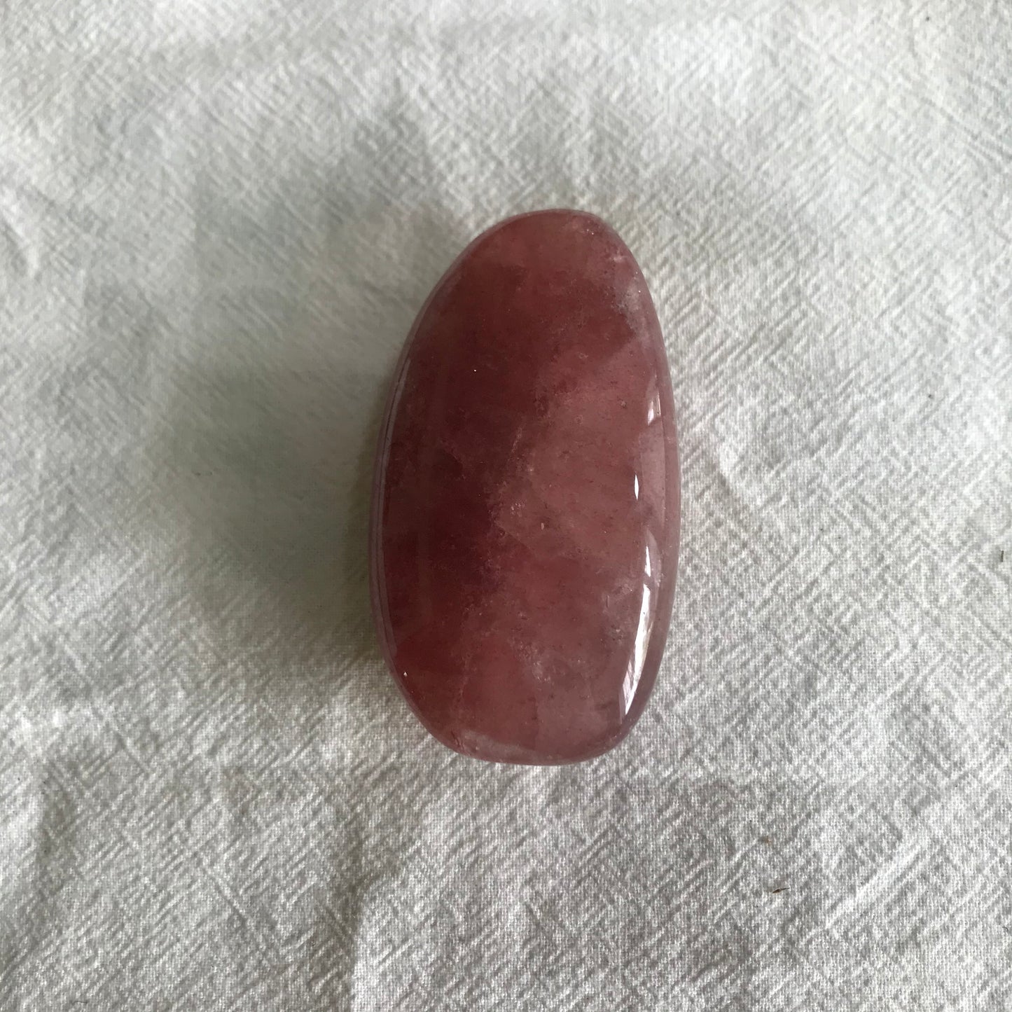 Strawberry Quartz Palm Stone, (Approx 2 1/2") Stone to Amplify Love, Generosity, Crystal Grid or Craft Supply 0234