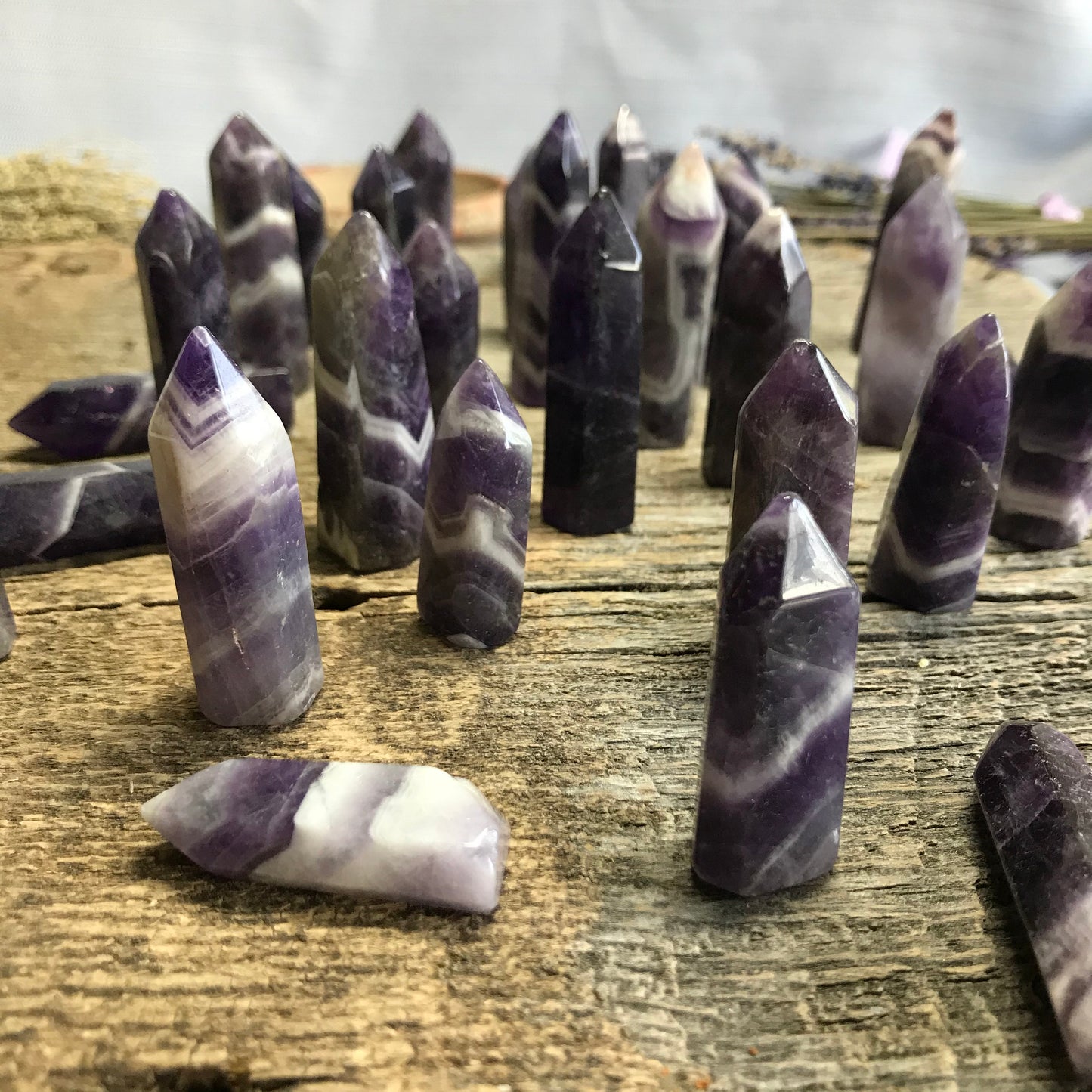 Amethyst Obelisk, One Crystal (Approx 1 1/2" - 2 3/4") 0899 Purple Chevron Amethyst Point, Protection Stone