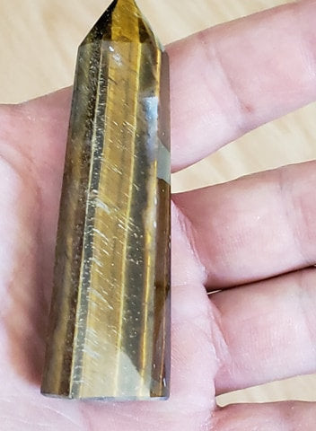 Tigers Eye Obelisk (Approx 3 3/4" x 1 3/16") OBL-001