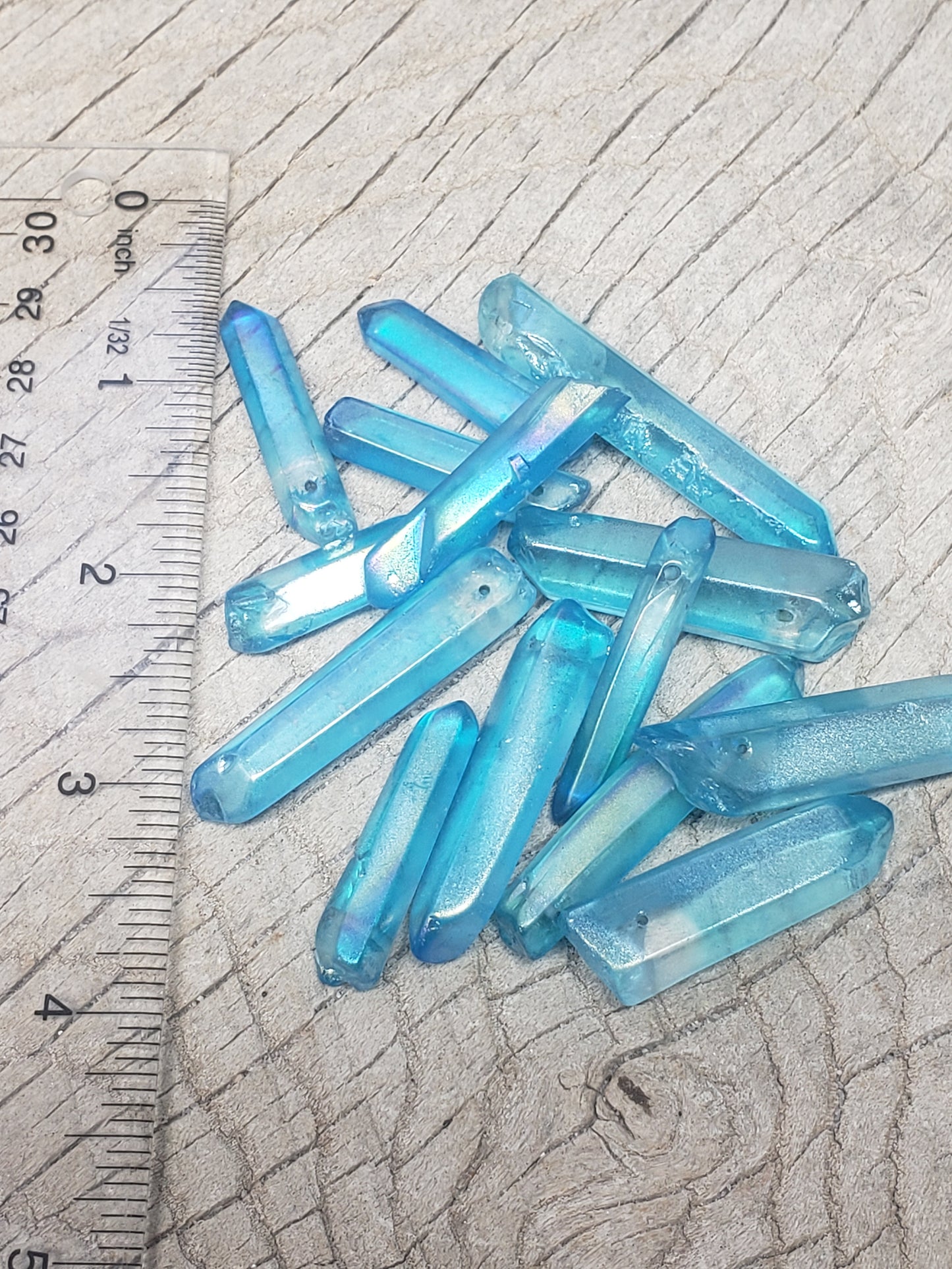 Blue Aura Quartz, Bead for grid making and jewelry making (Approx. 1 1/2" - 2" Long) 1520