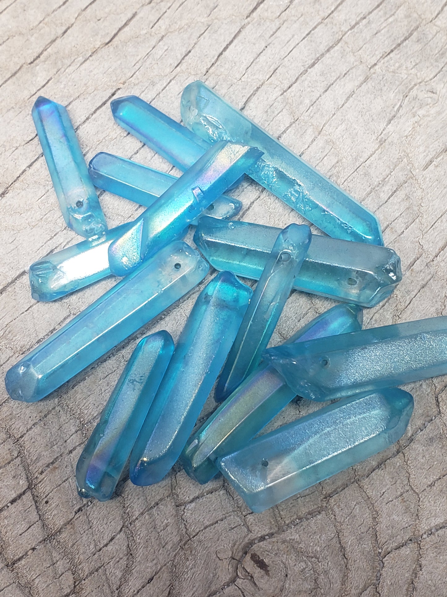 Blue Aura Quartz, Bead for grid making and jewelry making (Approx. 1 1/2" - 2" Long) 1520