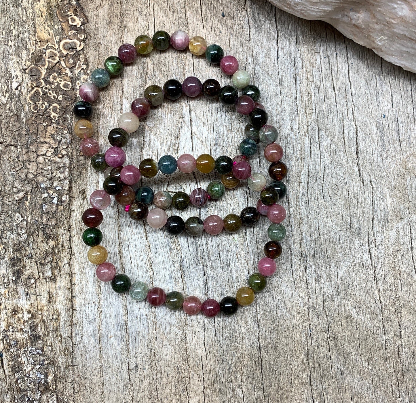 Tourmaline Bracelet 6mm Beads BRC-0077