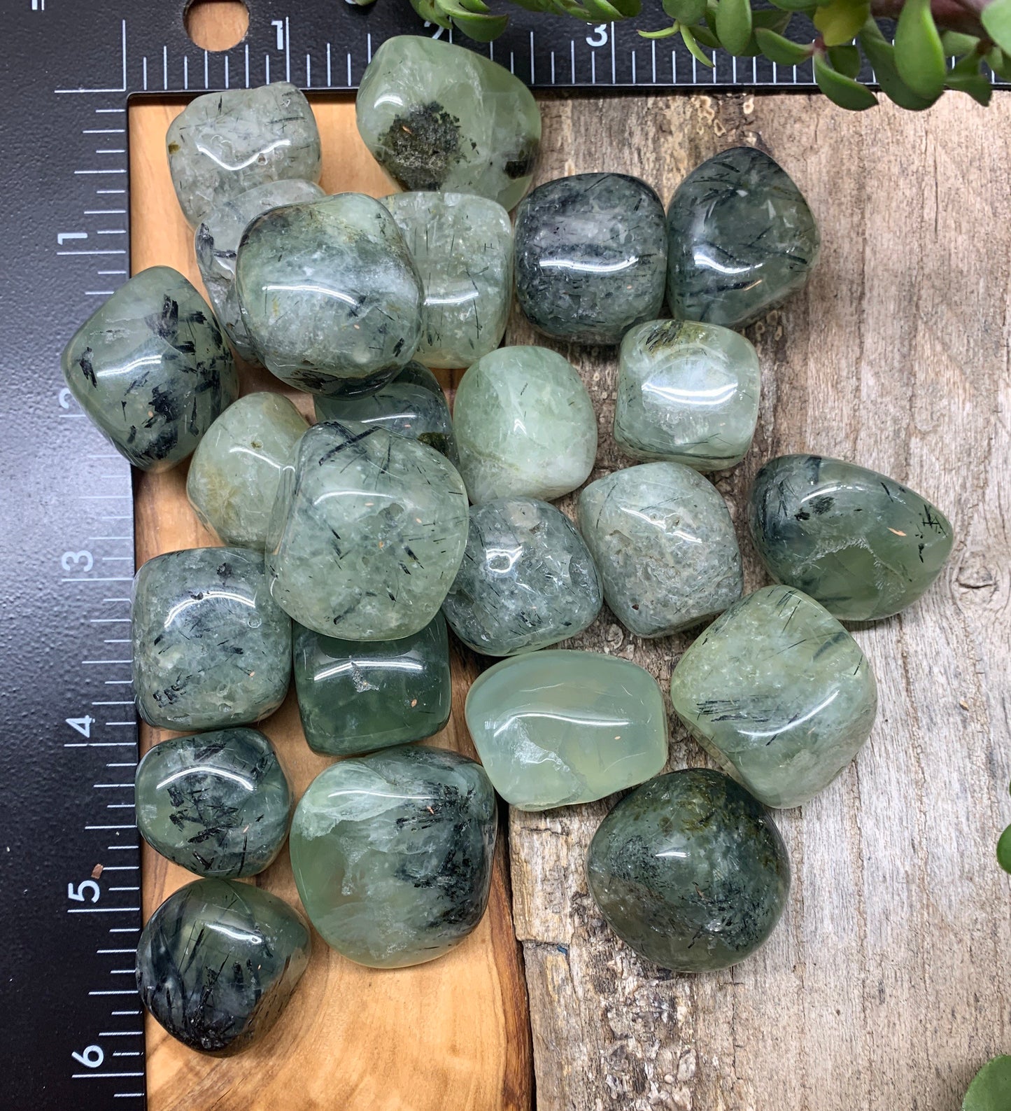 Prehnite with Epidote, Polished Tumbled Stone BIN-1355