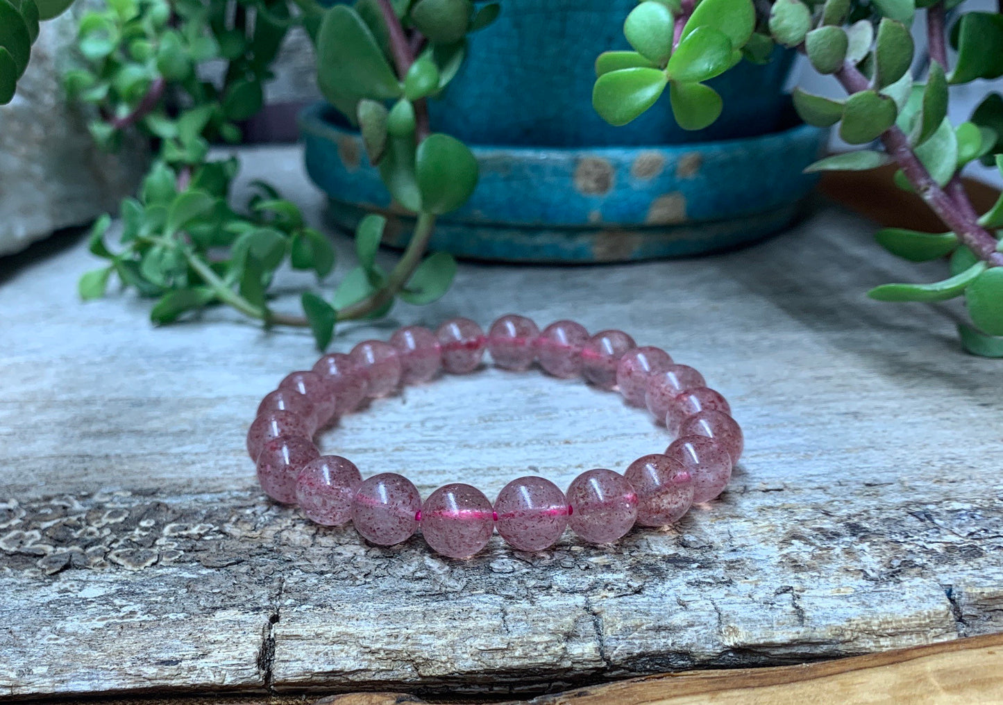 Strawberry Quartz Bracelet BRC-0054