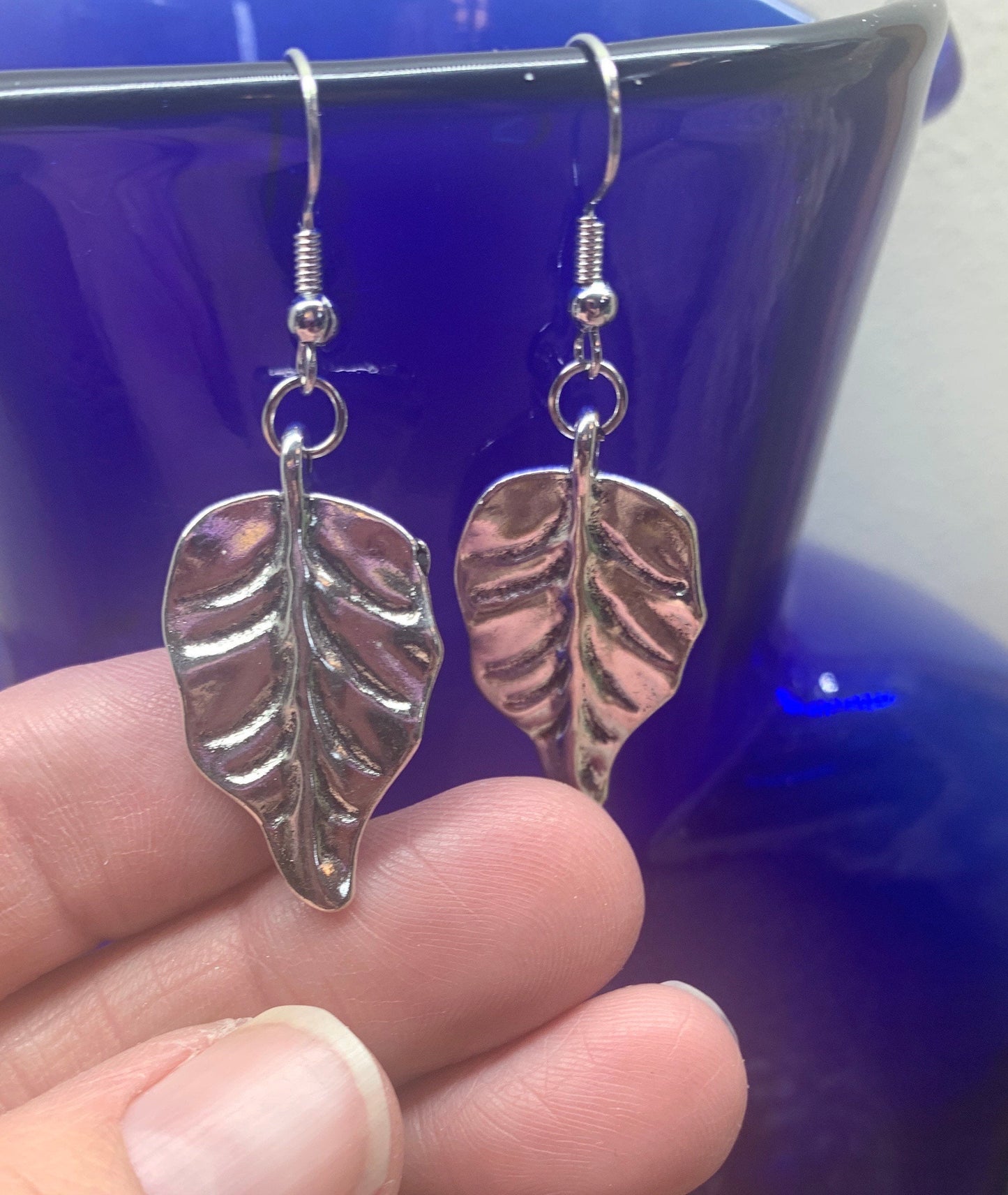 Silver Leaf Earrings  EAR-0009