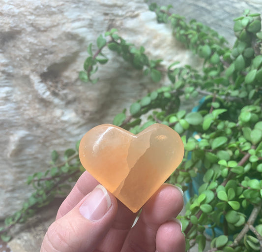 Pink Selenite Heart,  (Approx 1 3/4”)for Crown Chakra, Crystal Heart, Supply for Crystal Grid, for Cleansing 0509