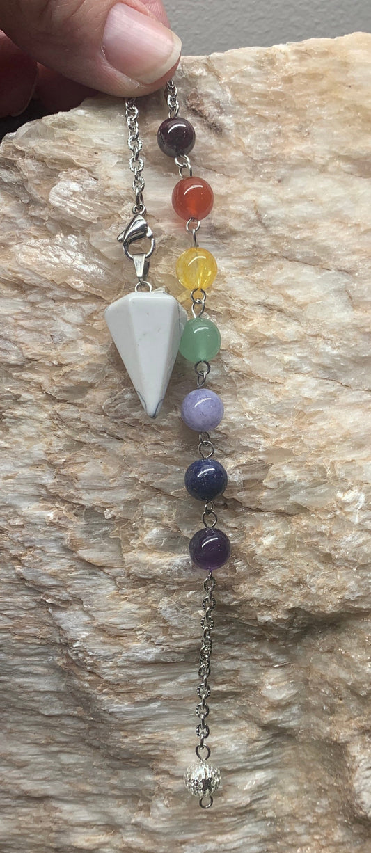 Howlite Pendulum PND-0038