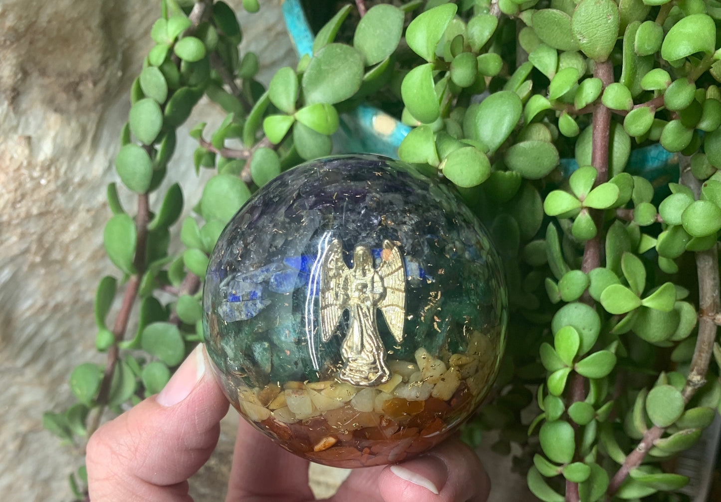 Orgonite Chakra Crystal Sphere 2 1/2” ORG-0017