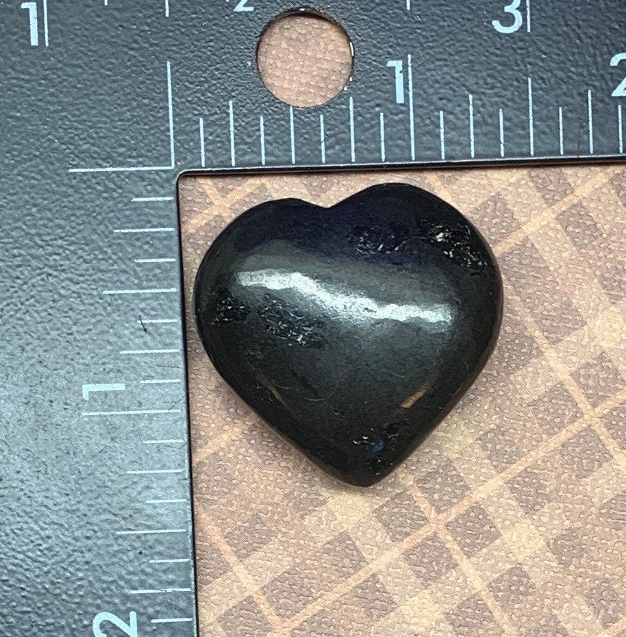 Black Tourmaline Puffy Heart (Approx. 1 1/4") 0577