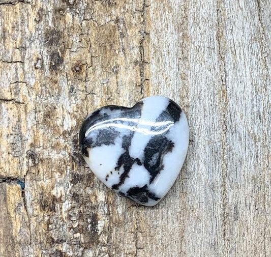 Zebra Stone Heart (Approx. 25mm) 0558