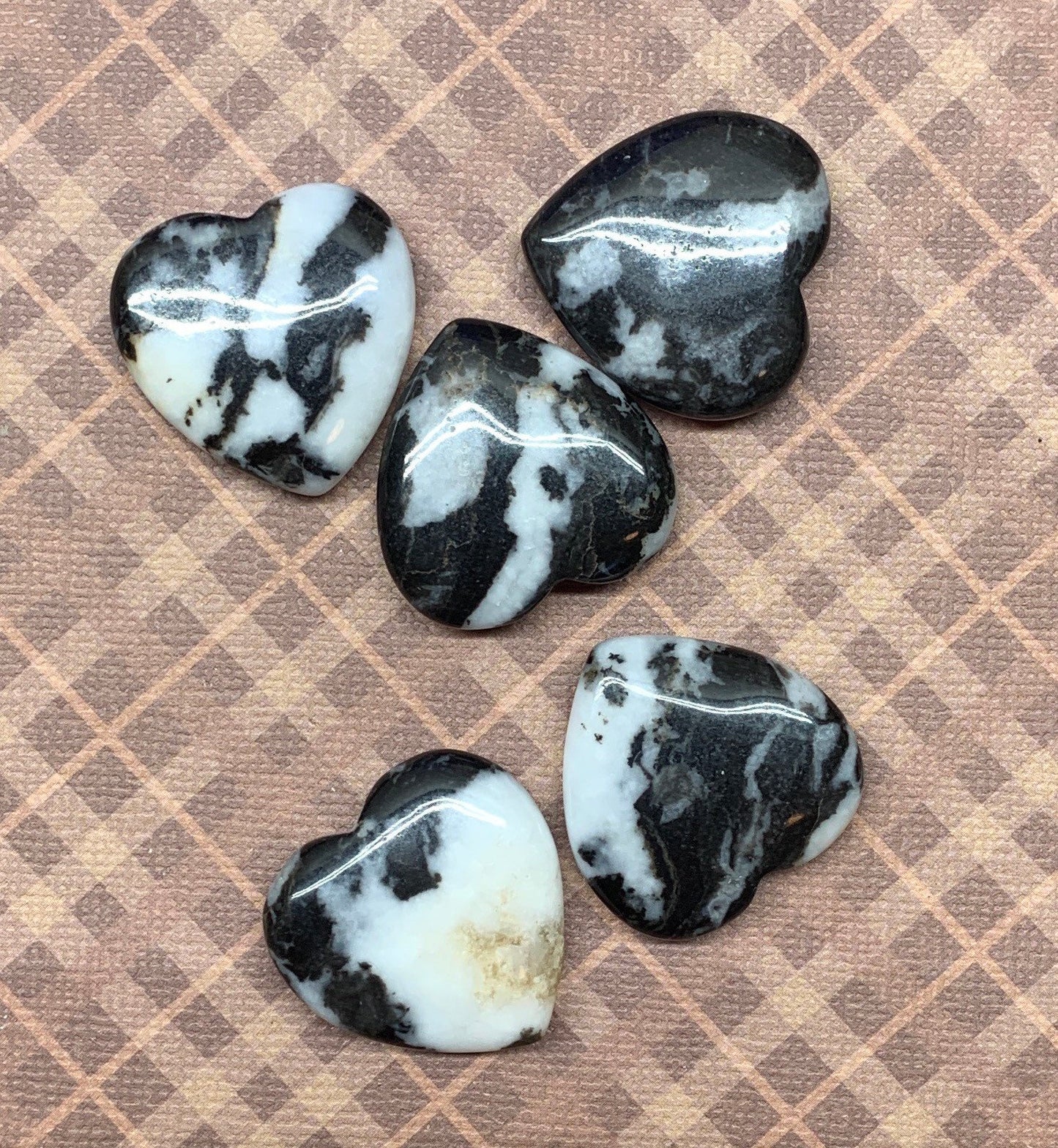 Zebra Stone Heart (Approx. 25mm) 0558