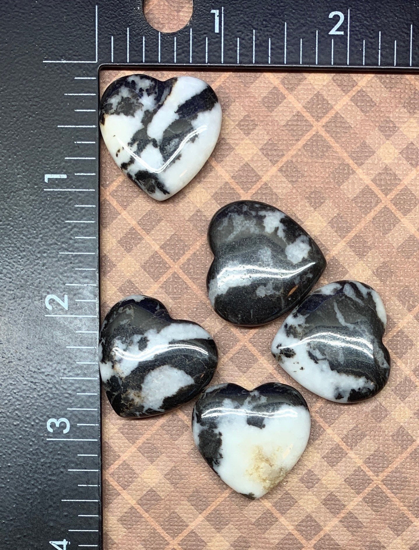 Zebra Stone Heart (Approx. 25mm) 0558