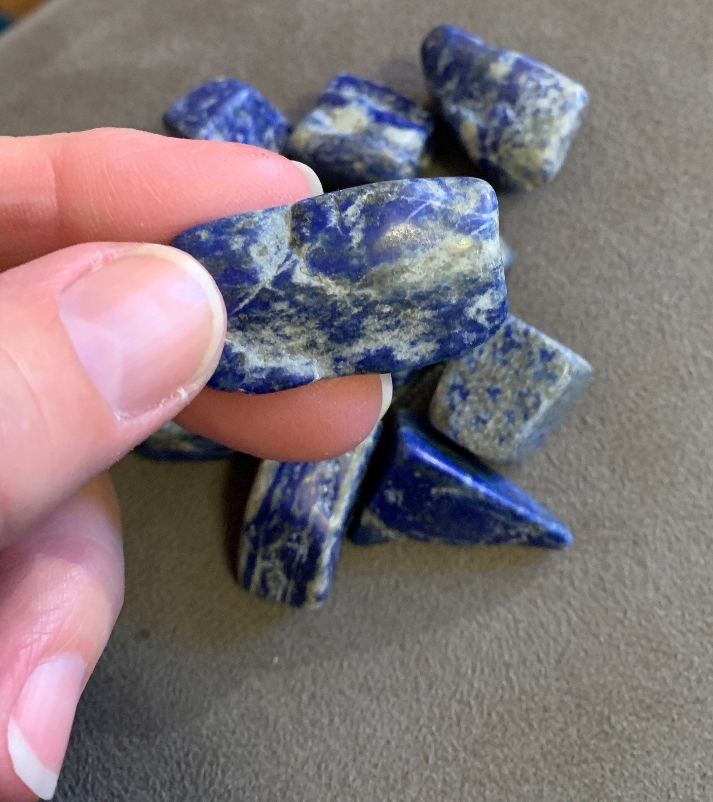 Lapis Lazuli Tumble Stone BIN-1395 (Approx. 1" - 1 1/2") Supply for Crystal Grid, Home Decor