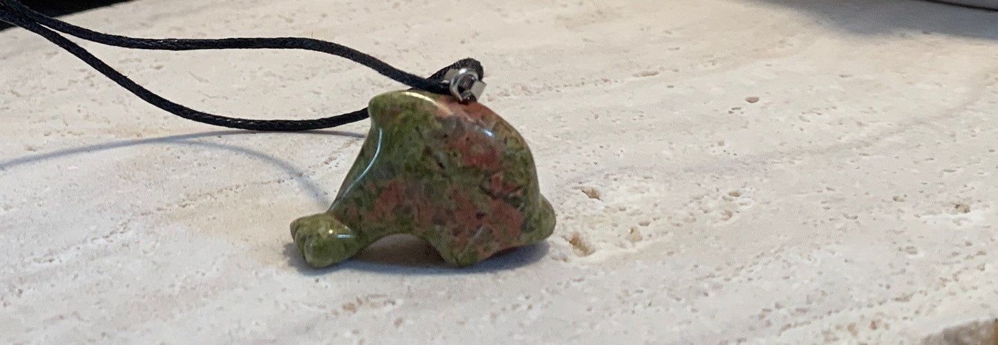 Unakite Jasper Dolphin Necklace NCK-0899