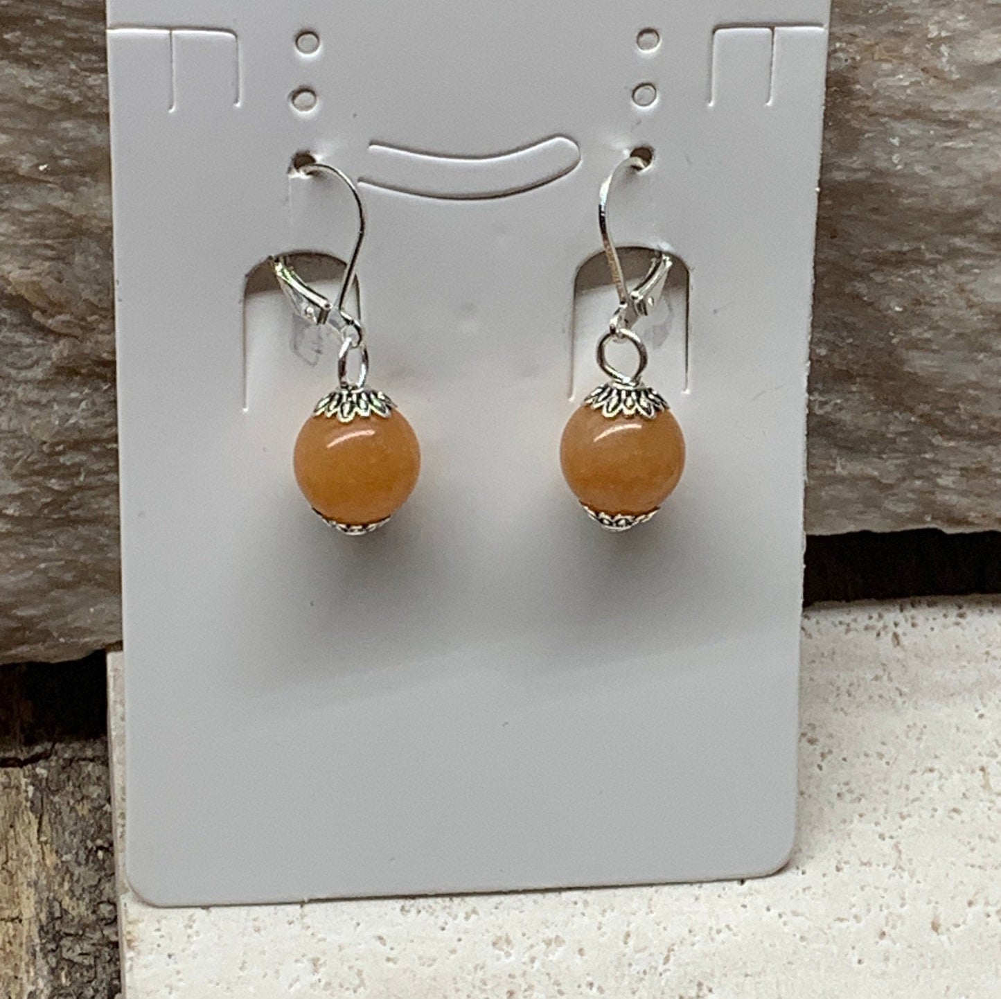 Orange Aventurine Dangle Earrings EAR-0007